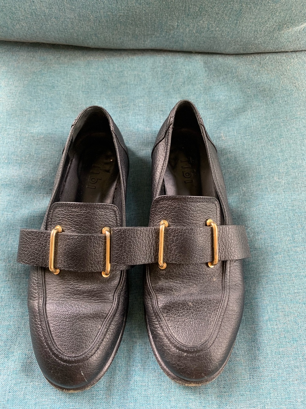 Tibi Black Morris Loafer with pebbled leather, 7